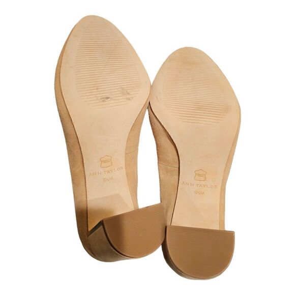 ANN TAYLOR Nude Suede Heels - Size 6 1/2 - Picture 5 of 8